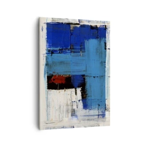 Quadro su tela - Stampe su Tela - Composizione astratta nei toni del blu e del bianco - 50x70cm - I segreti del blu - Decorazione murale moderna per soggiorno e camera da letto ARTTOR