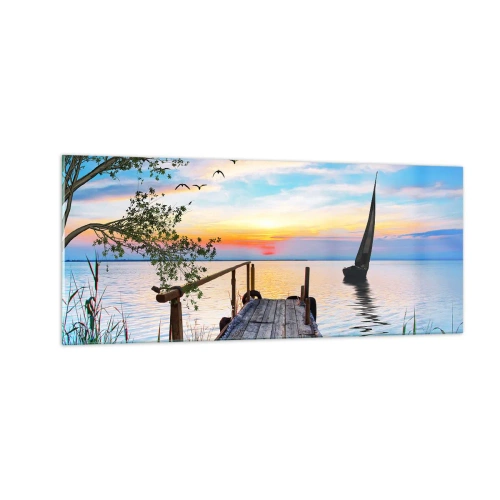 Quadro su vetro - Buona sera - 100x40 cm