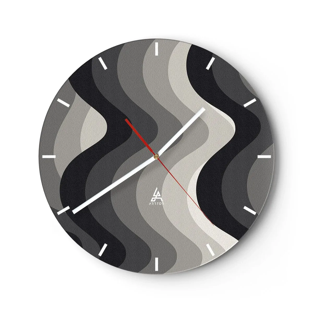 Orologio da parete - Orologio in Vetro - Un'onda dopo l'altra - 40x40 cm