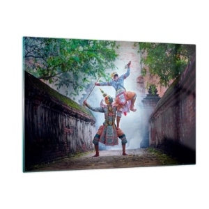 Quadro su vetro - Danza tradizionale in un contesto storico dai colori vivaci - 120x80cm - Danza terribilmente bella - Decorazione murale moderna per soggiorno e camera da letto ARTTOR