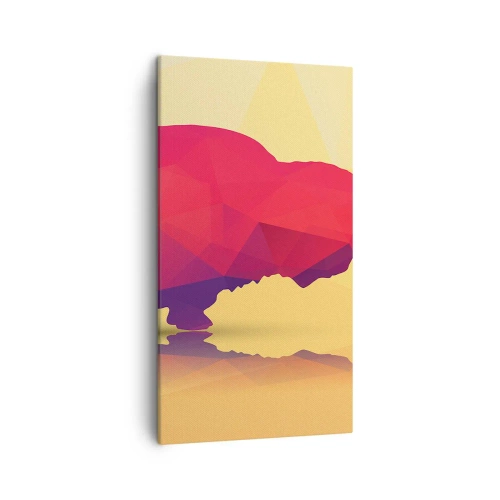 Quadro su tela - Stampe su Tela - La forza del bisonte amaranto - 45x80 cm