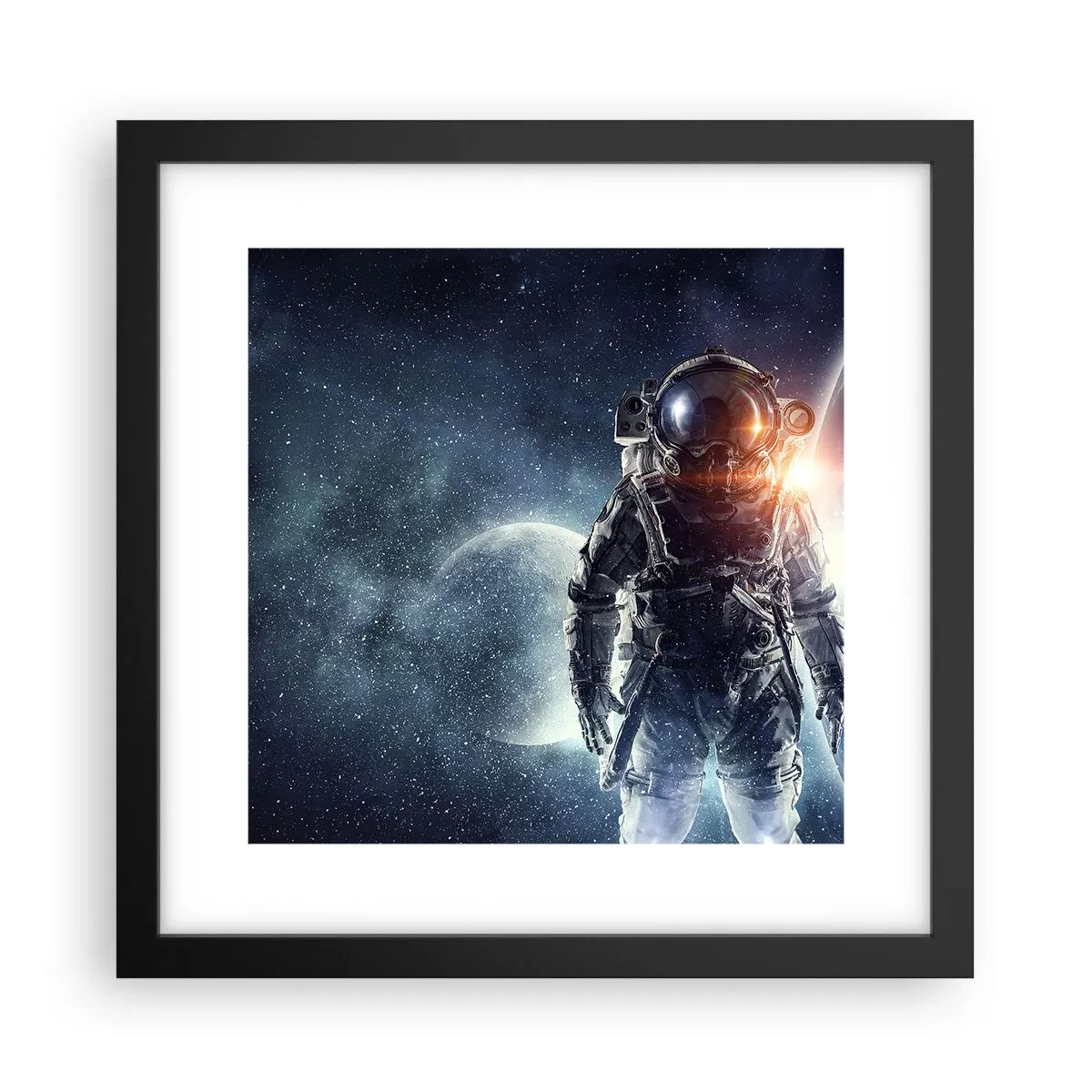 Poster in cornice nera - Avventura nello spazio - 30x30 cm