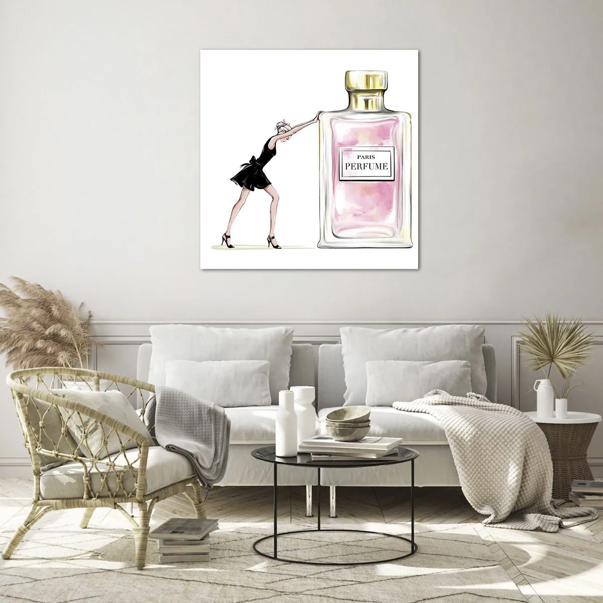 Quadro su vetro - L'essenza della femminilità - 40x40 cm