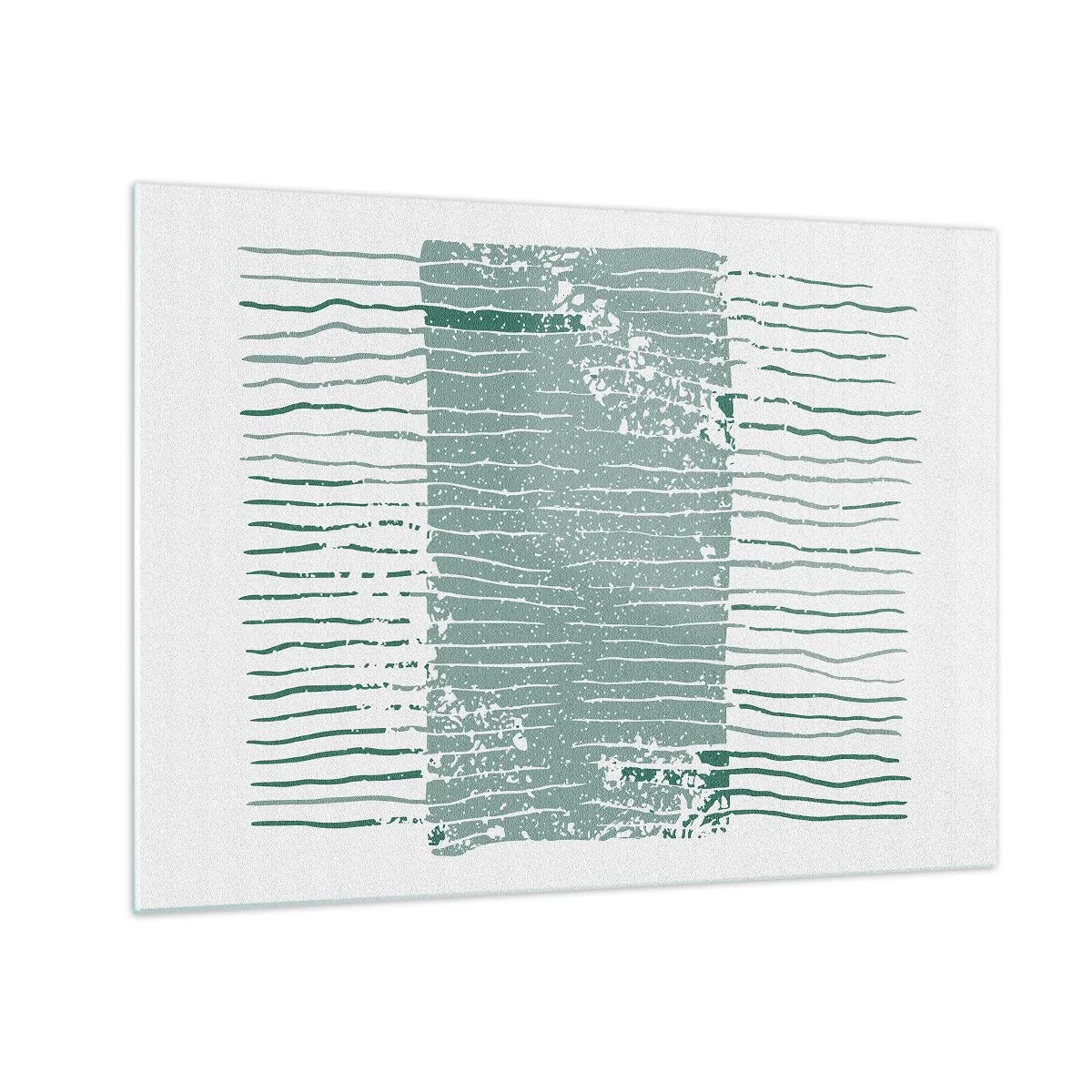 Quadro su vetro - Le linee orizzontali del mare con effetto usurato creano una struttura astratta - 70x50cm - Astrazione marina - Decorazione murale moderna per soggiorno e camera da letto ARTTOR