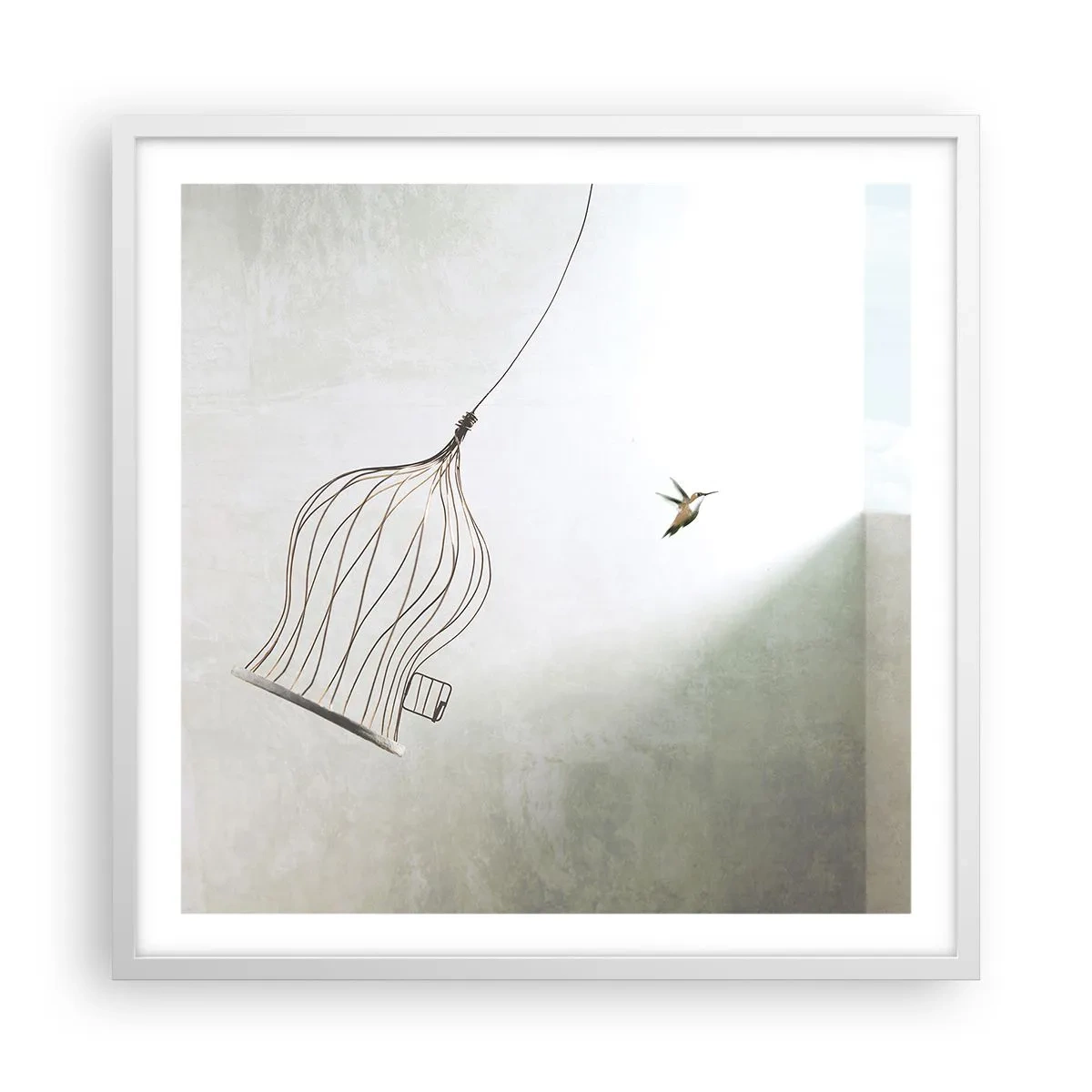Poster in cornice bianca - Nel proprio elemento - 60x60 cm