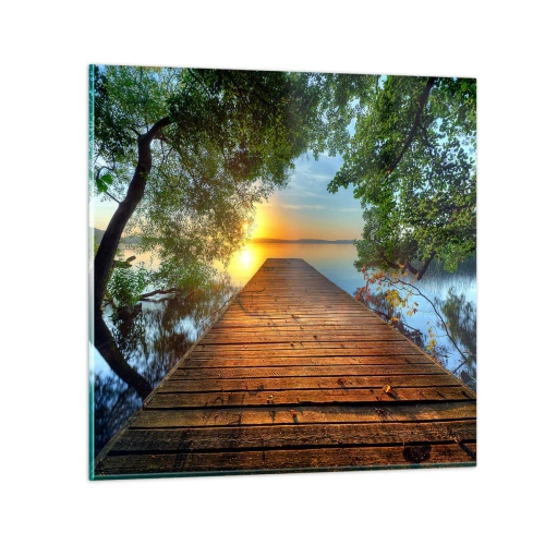 Quadro su vetro - Non avere fretta, siediti - 30x30 cm