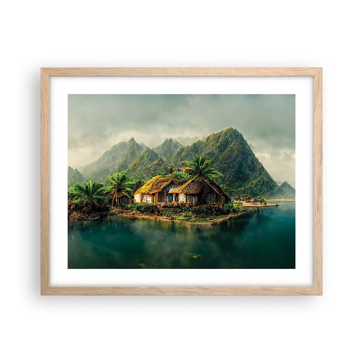 Poster in cornice rovere chiaro - Paradiso tropicale - 50x40 cm