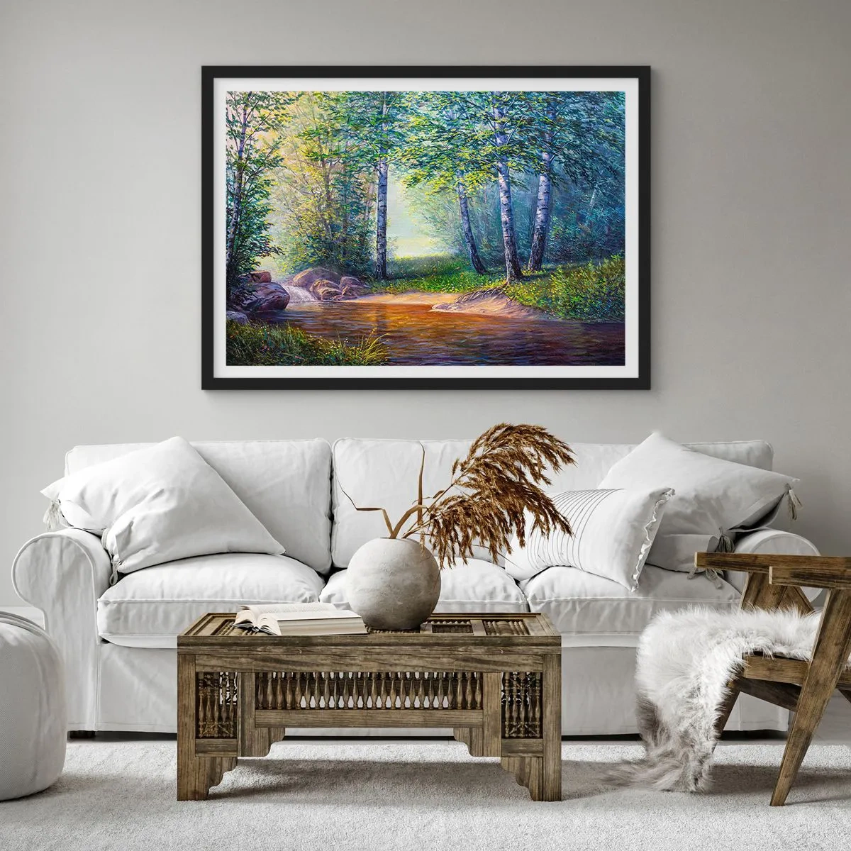 Poster in cornice nera - Scena di beatitudine - 40x30 cm