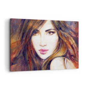 Quadro su tela - Stampe su Tela - Ritratto di donna in stile pittorico - 120x80cm - Un penny per i tuoi pensieri - Decorazione murale moderna per soggiorno e camera da letto ARTTOR