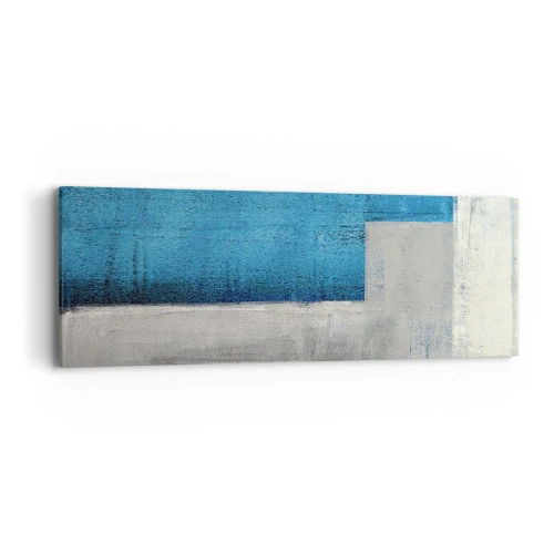 Quadro su tela - Stampe su Tela - Composizione poetica in grigio e blu - 90x30 cm