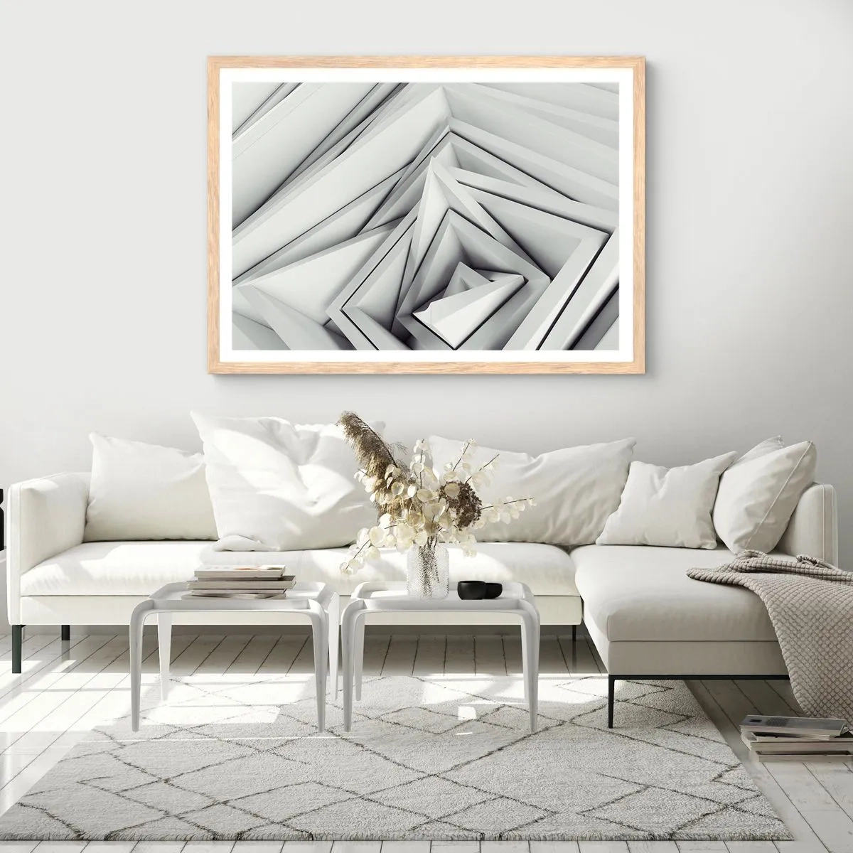 Poster in cornice rovere chiaro - Germogli spigolosi - 100x70 cm