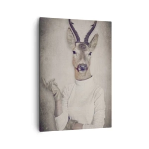 Quadro su tela - Stampe su Tela - Un trittico con figure di animali in abiti umani su uno sfondo artistico - 50x70cm - Facciamo parlare i gesti - Decorazione murale moderna per soggiorno e camera da letto ARTTOR