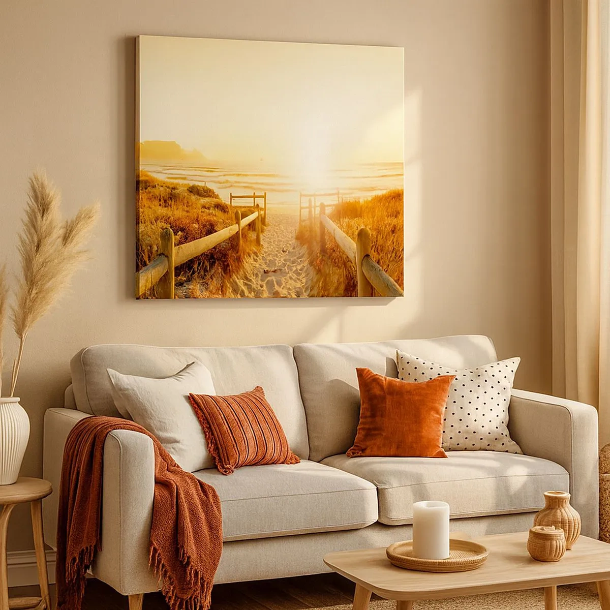 Quadro su tela - Stampe su Tela - Attraverso la duna, verso il sole - 30x30 cm