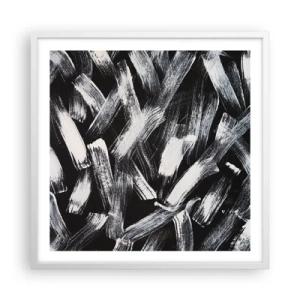 Poster in cornice bianca - Astrazione in spirito industriale - 60x60 cm