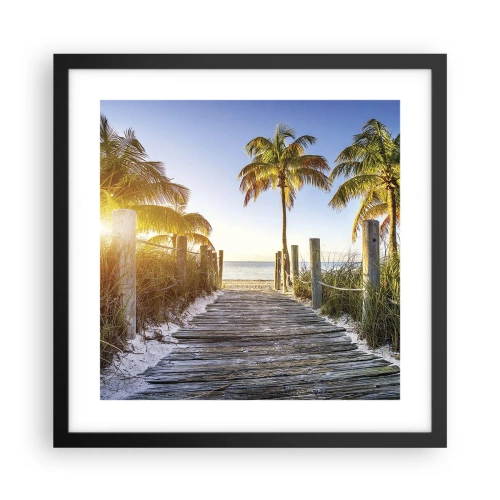 Poster in cornice nera - Dritto in paradiso - 40x40 cm