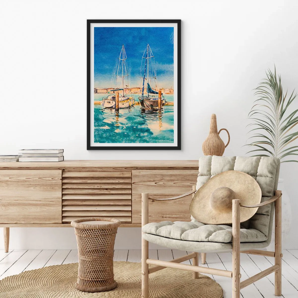 Poster in cornice nera - La laguna assolata - 70x100 cm