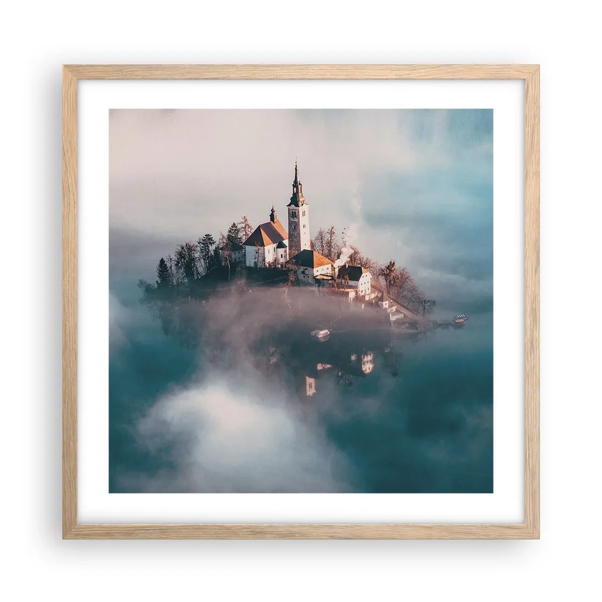 Poster in cornice rovere chiaro - L'isola dei sogni - 50x50 cm