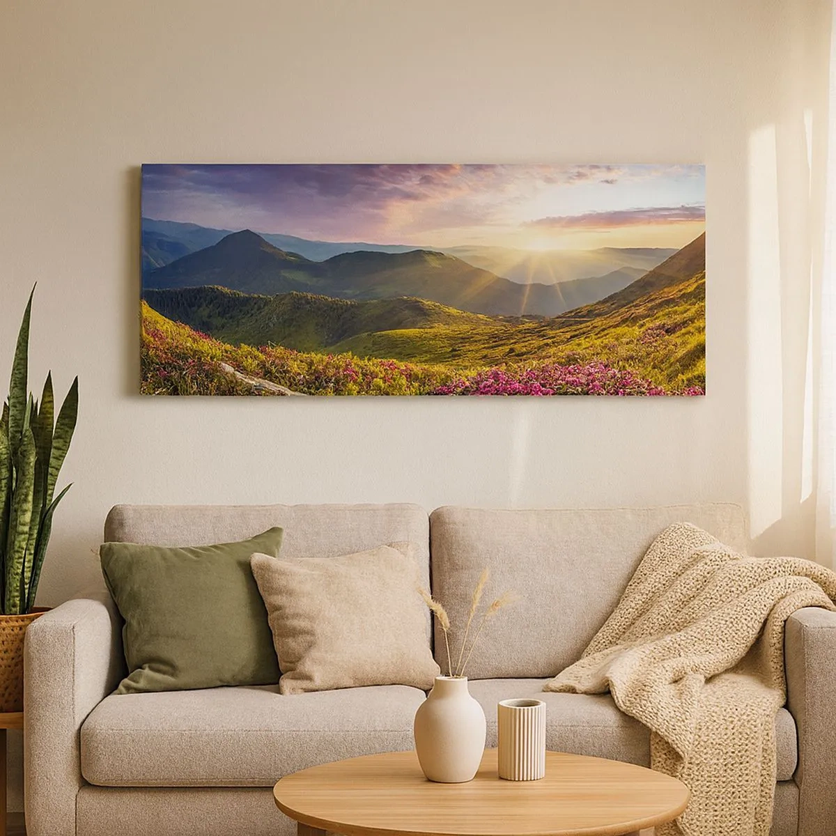 Quadro su tela - Stampe su Tela - La freschezza di un mattino sui monti - 100x40 cm