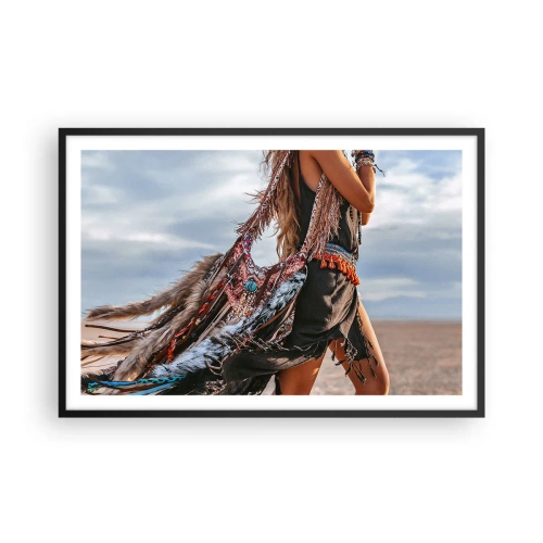 Poster in cornice nera - La donna dello sciamano - 91x61 cm