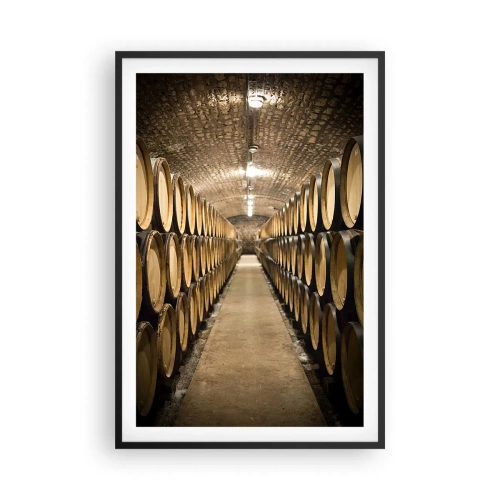 Poster in cornice nera - Nella cantina in mattoni - 61x91 cm