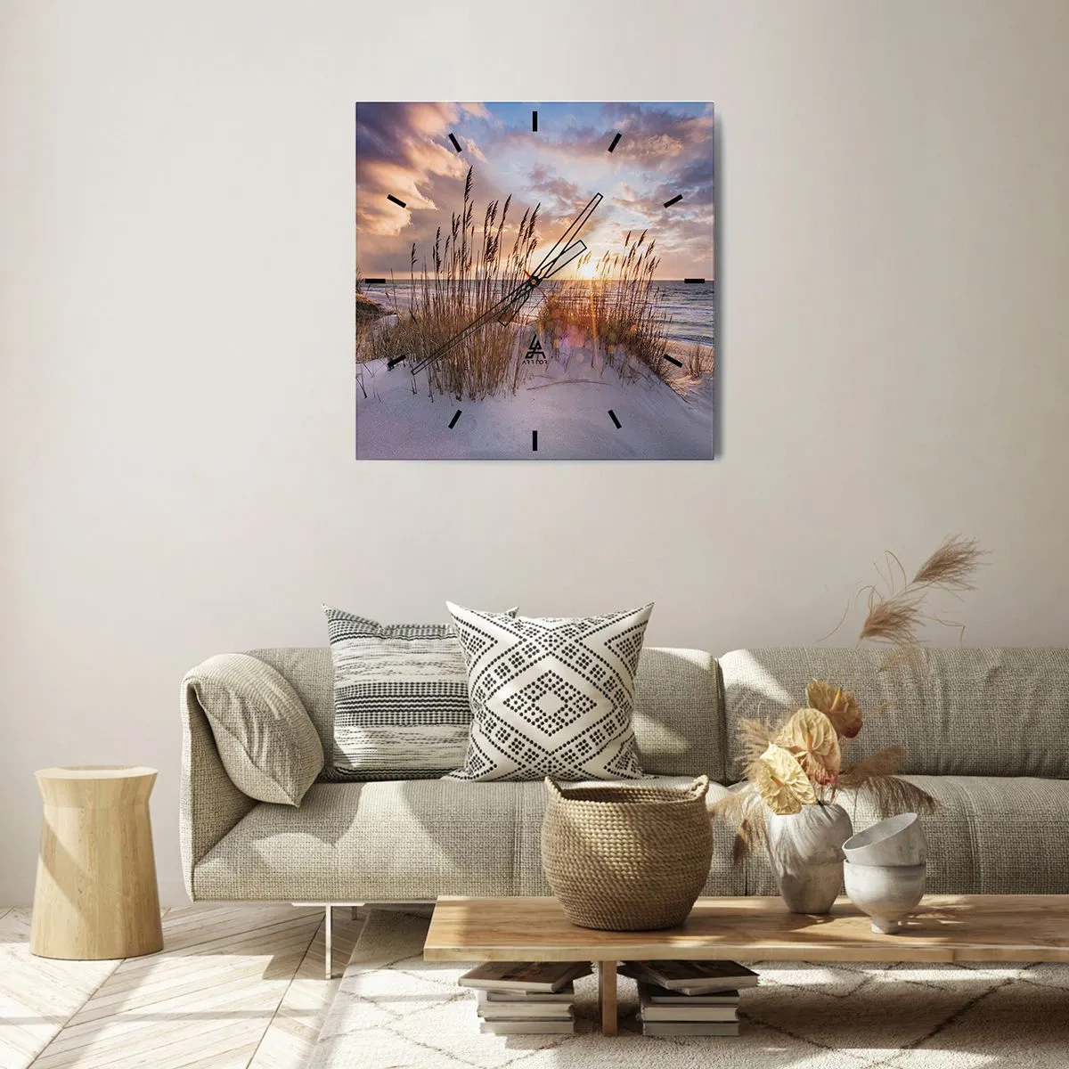 Orologio da parete - Orologio in Vetro - L'addio al sole e al vento - 40x40 cm