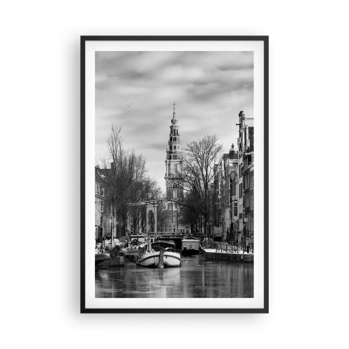 Poster in cornice nera - Atmosfera di Amsterdam - 61x91 cm