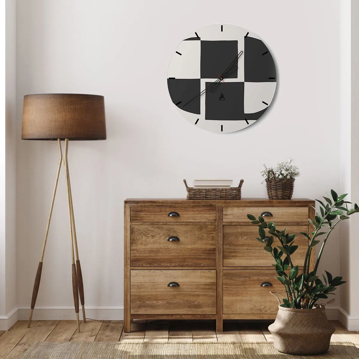 Orologio da parete - Orologio in Vetro - Antitesi - sintesi - 30x30 cm