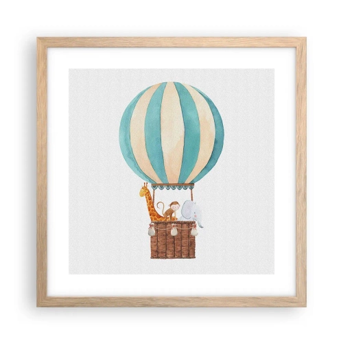 Poster in cornice rovere chiaro - Una gita fantastica - 40x40 cm