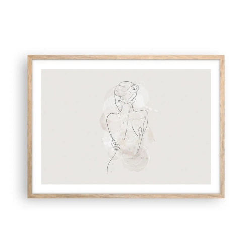 Poster in cornice rovere chiaro - Come uno strumento delicato - 70x50 cm