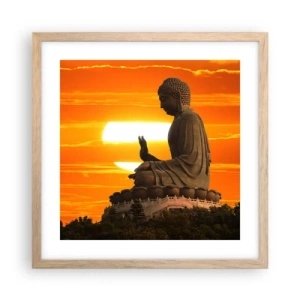 Poster in cornice rovere chiaro - Senza paura davanti al mondo - 40x40 cm