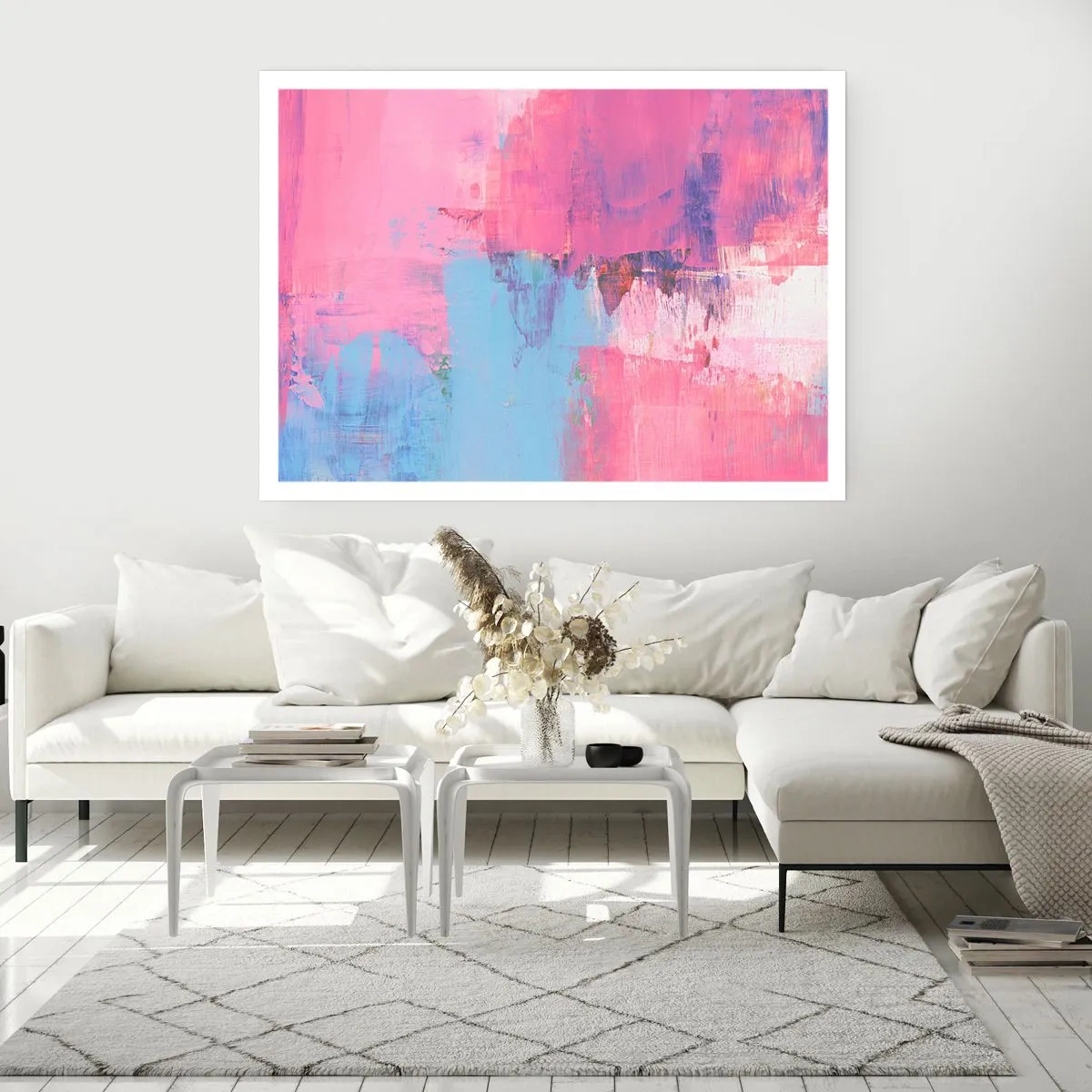 Poster - Rosa, blu e un pizzico di luce - 91x61 cm