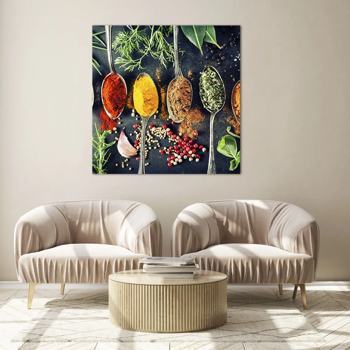 Quadro su vetro - Magie gastronomiche - 40x40 cm