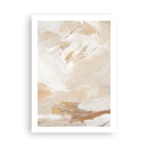 Poster - Pennellate astratte in beige e oro - 50x70cm - Composizione pastello - Decorazione murale moderna per soggiorno e camera da letto ARTTOR