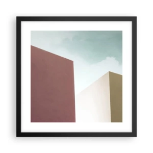 Poster in cornice nera - Geometria di un'estate assolata - 40x40 cm