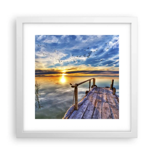 Poster in cornice bianca - Il vento è andato a dormire - 30x30 cm