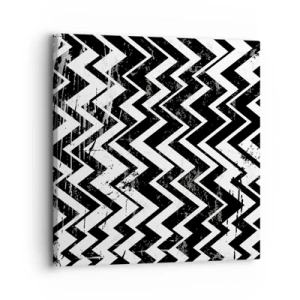 Quadro su tela - Stampe su Tela - Zig-bianco, zag-nero - 30x30 cm