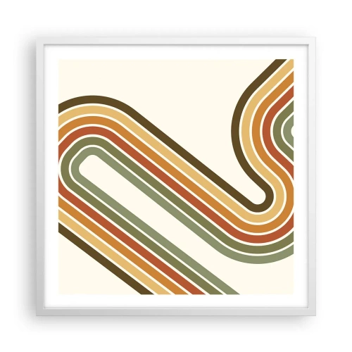 Poster in cornice bianca - Zig zag fino alla meta - 60x60 cm