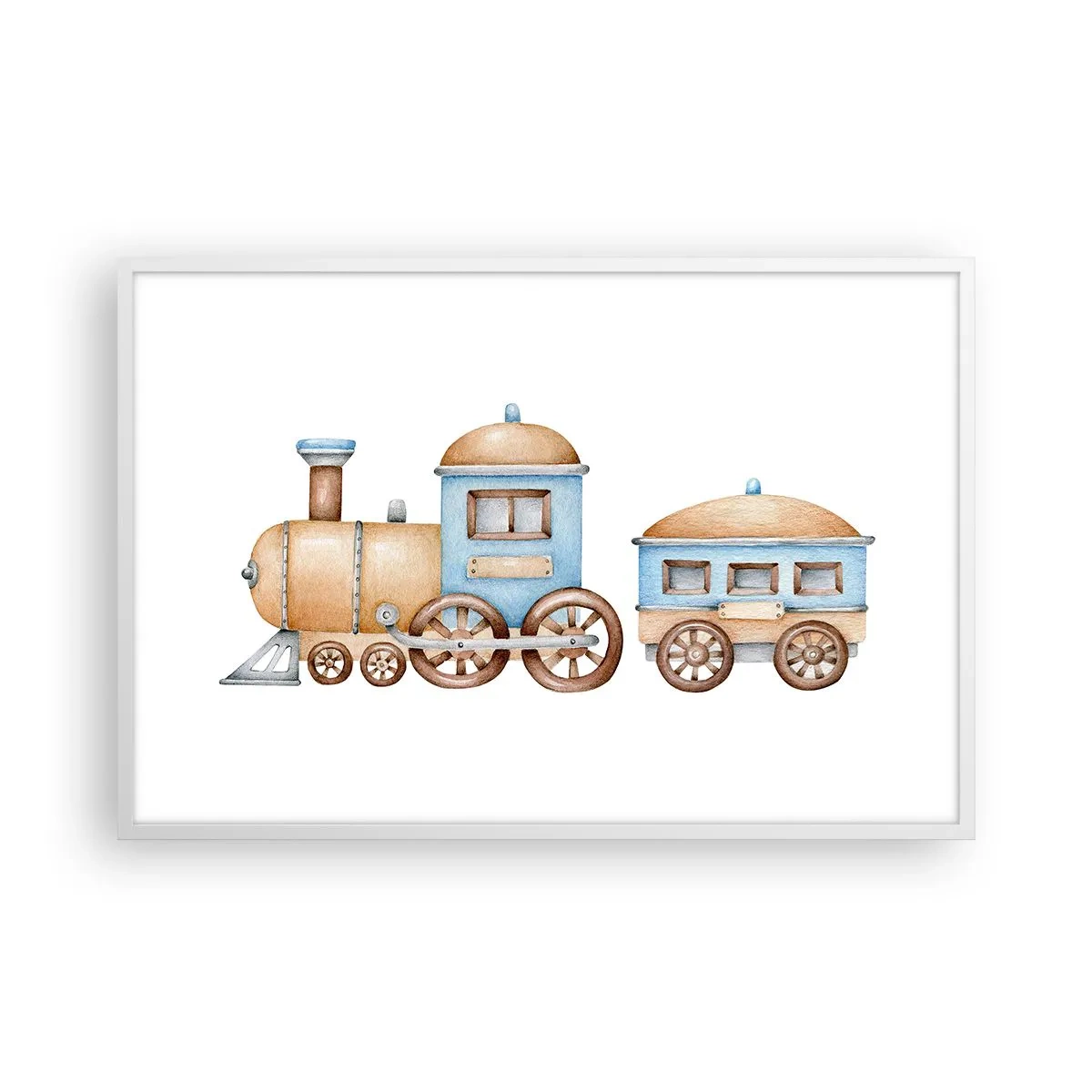Poster in cornice bianca - Fermo alla stazione... - 91x61 cm
