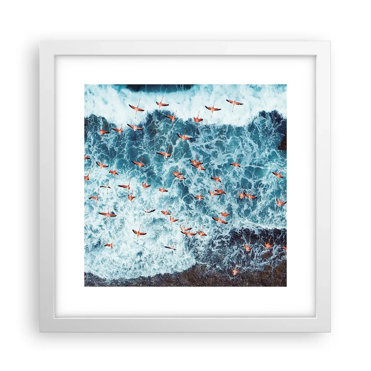 Poster in cornice bianca - Parata sotto il mare - 30x30 cm