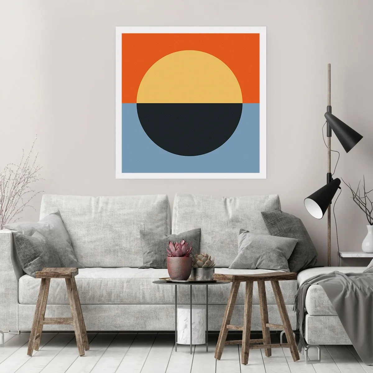 Poster - Composizione di caldo e freddo - 60x60 cm
