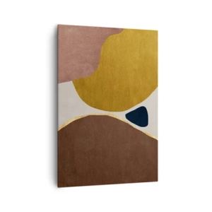 Quadro su tela - Stampe su Tela - Una composizione astratta con forme geometriche dai colori caldi. - 70x100cm - Astrazione: un luogo nello spazio - Decorazione murale moderna per soggiorno e camera da letto ARTTOR