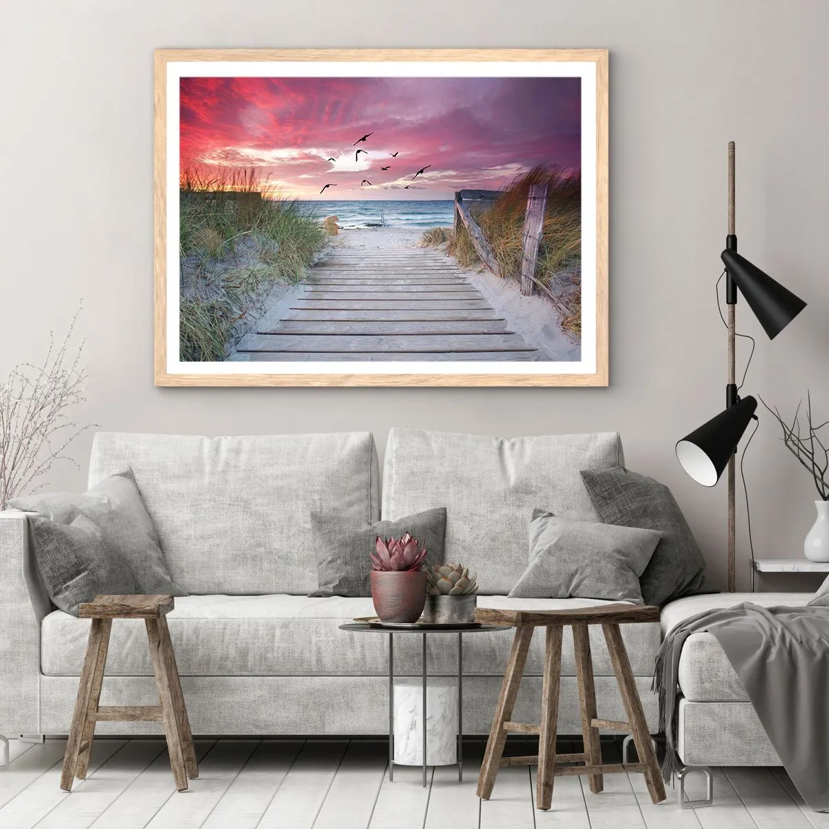 Poster in cornice rovere chiaro - Impressioni baltiche - 91x61 cm