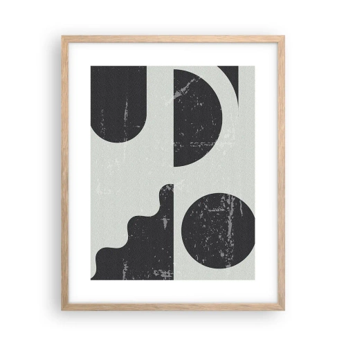 Poster in cornice rovere chiaro - Composizione sopra e sotto - 40x50 cm