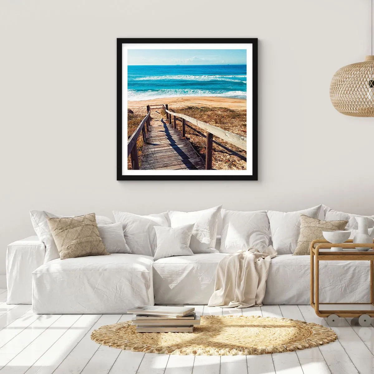 Poster in cornice nera - Corri! - 60x60 cm