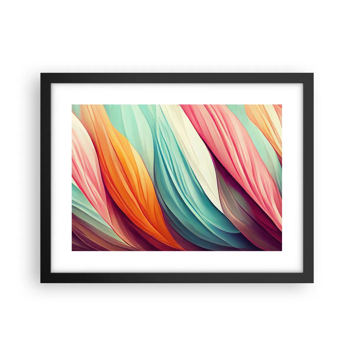Poster in cornice nera - Intreccio arcobaleno - 40x30 cm