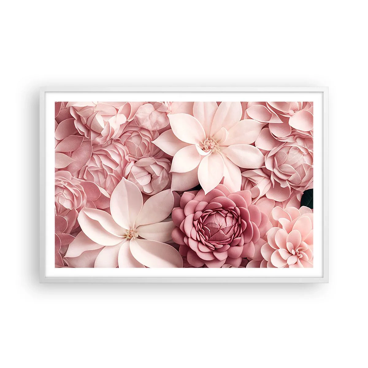 Poster in cornice bianca - Nei petali di rosa - 91x61 cm