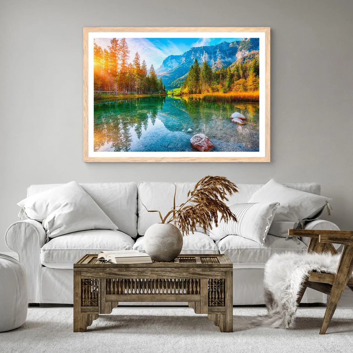 Poster in cornice rovere chiaro - La mitezza dell'autunno - 100x70 cm