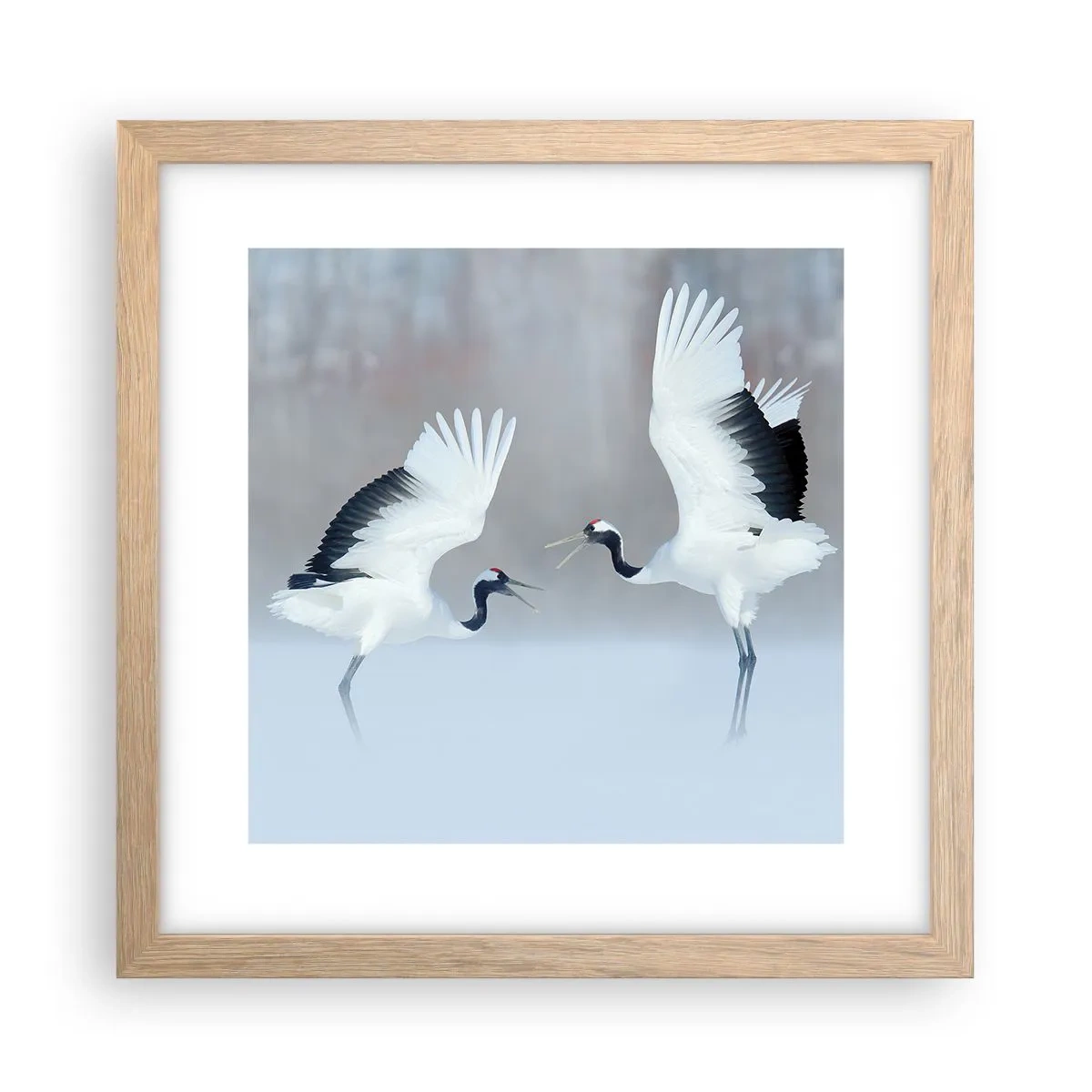 Poster in cornice rovere chiaro - Danza nella nebbia - 30x30 cm