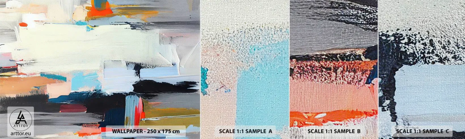 Campione di Fotomurale Premium Canvas - C'è una logica? - Moderno, Vernici, Minimalista - 100x30 cm