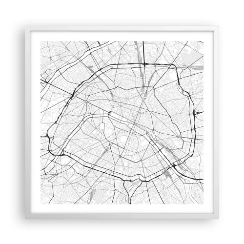Poster in cornice bianca - Il fiore di Parigi - 60x60 cm